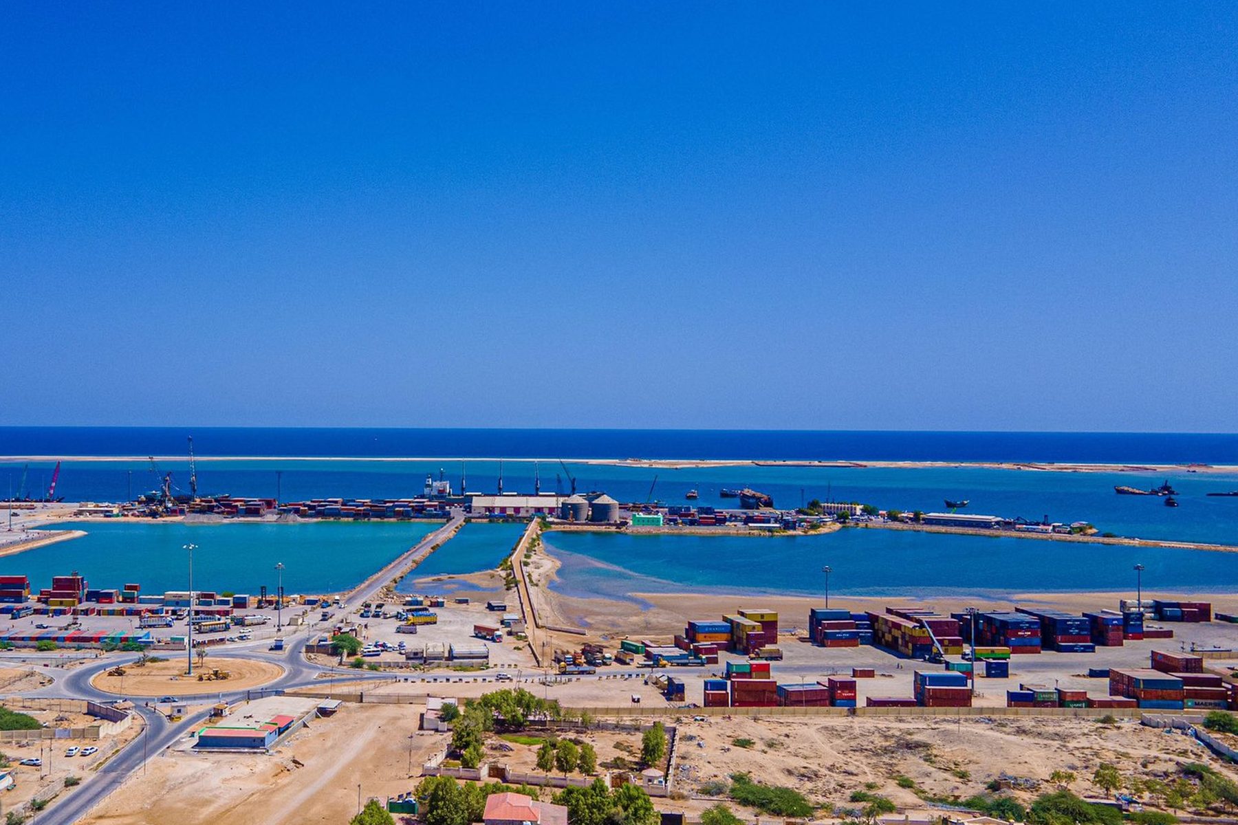 Container yard and berths at the port of Berbera, Somaliland