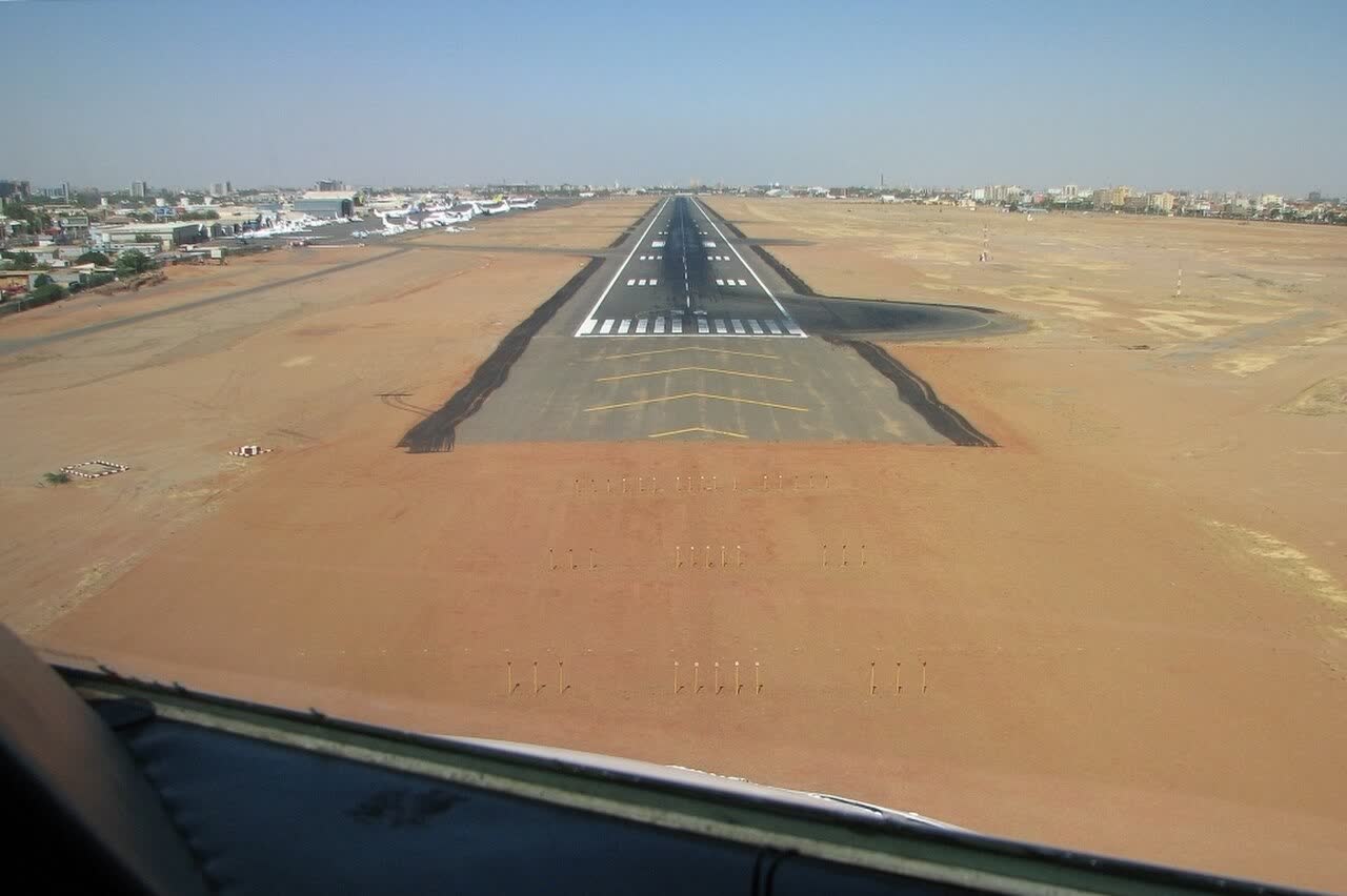 An aerial view on approach to Khartoum International Airport
