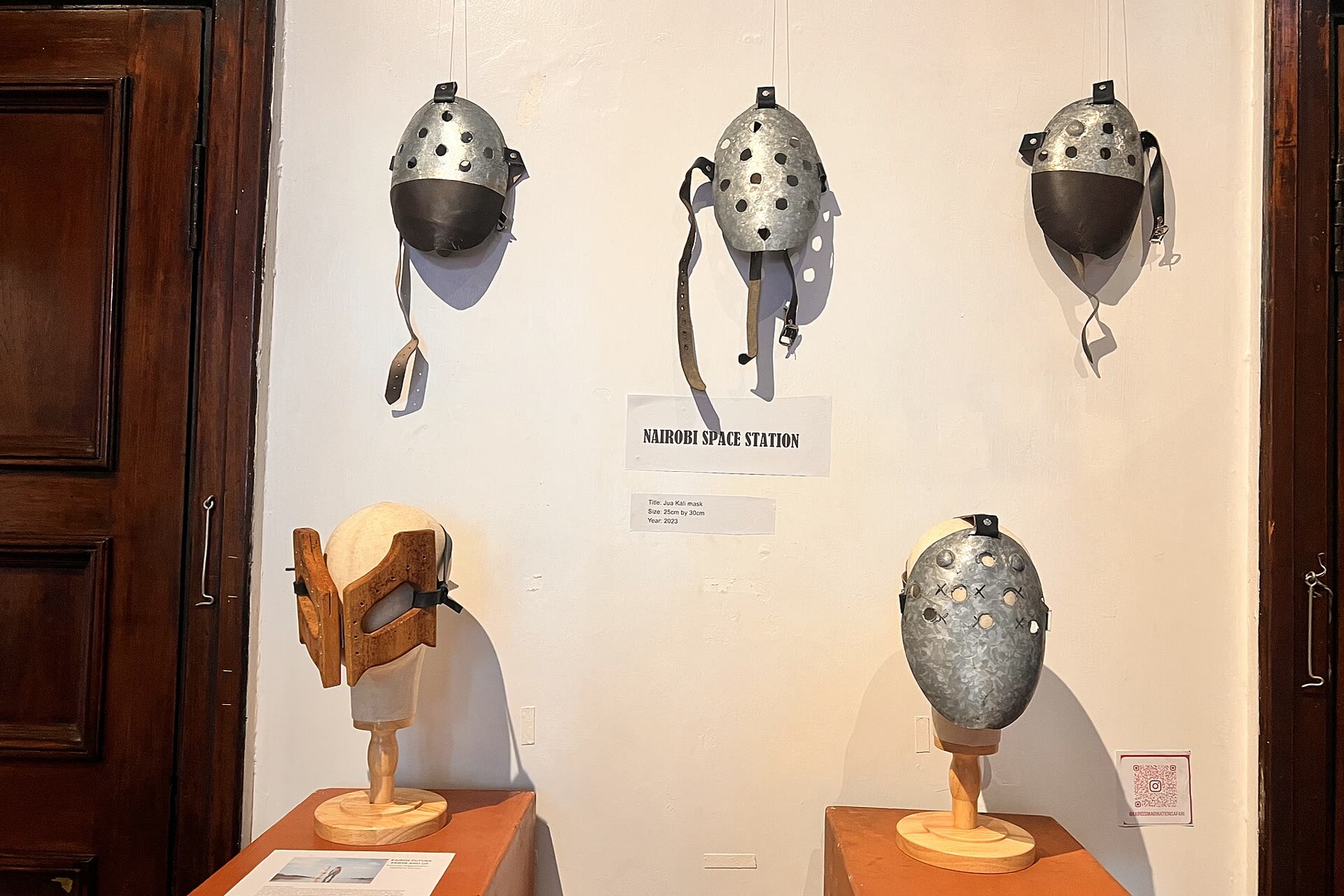Masks on display at an exhibition in the Nairobi Gallery