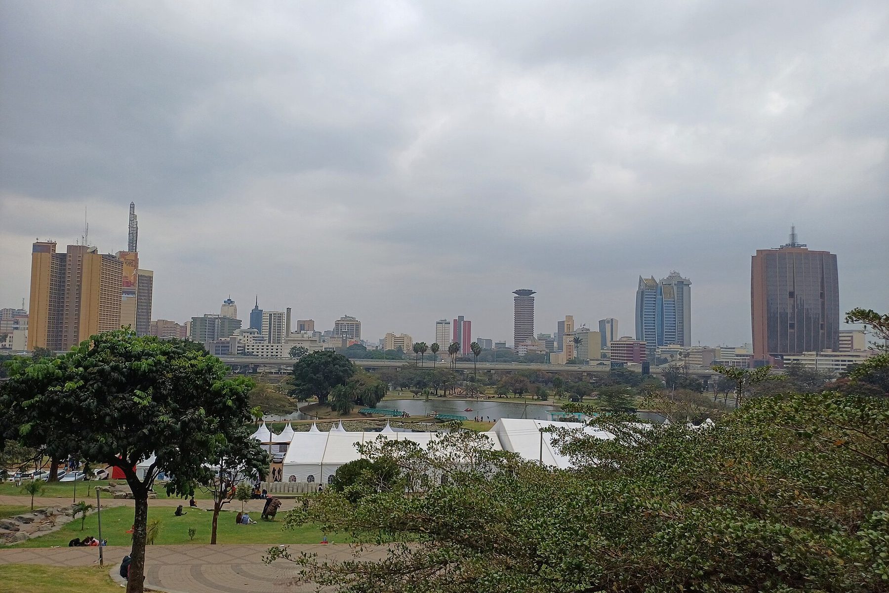 The Nairobi skyline seen from Uhuru Park